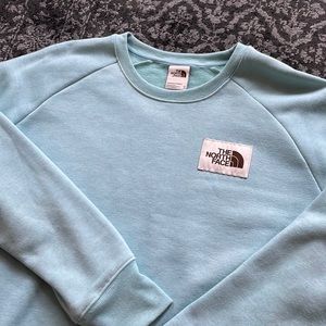 Light blue North Face Crew Neck